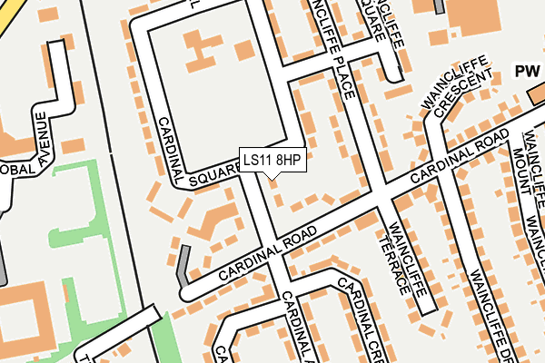LS11 8HP map - OS OpenMap – Local (Ordnance Survey)