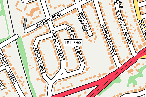 LS11 8HQ map - OS OpenMap – Local (Ordnance Survey)