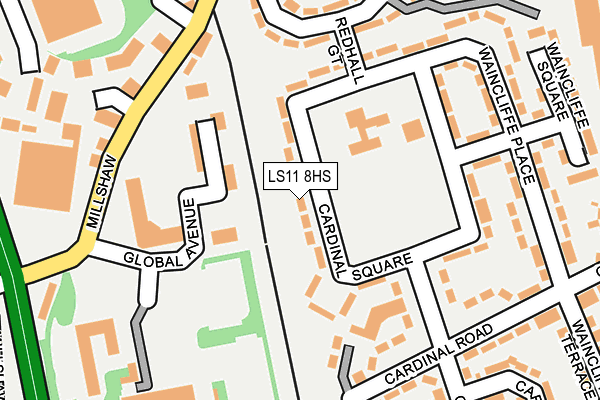 LS11 8HS map - OS OpenMap – Local (Ordnance Survey)