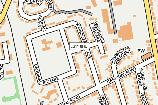 LS11 8HU map - OS OpenMap – Local (Ordnance Survey)