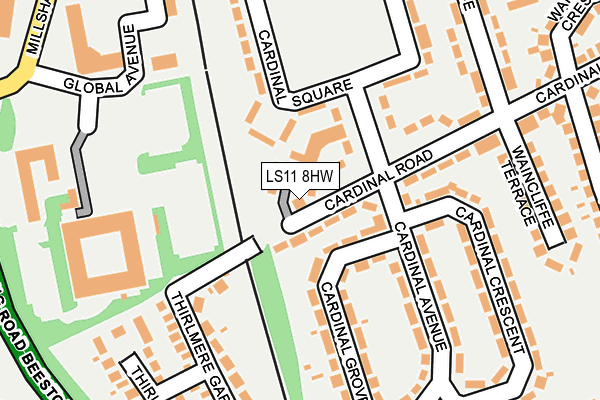 LS11 8HW map - OS OpenMap – Local (Ordnance Survey)