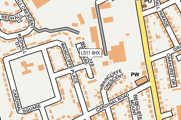 LS11 8HX map - OS OpenMap – Local (Ordnance Survey)