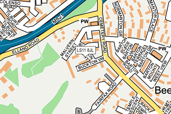 LS11 8JL map - OS OpenMap – Local (Ordnance Survey)
