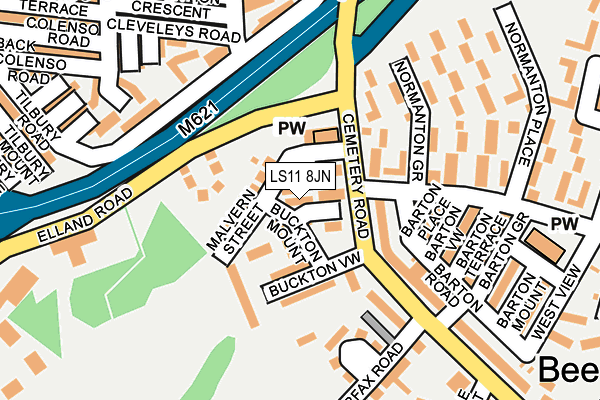 LS11 8JN map - OS OpenMap – Local (Ordnance Survey)