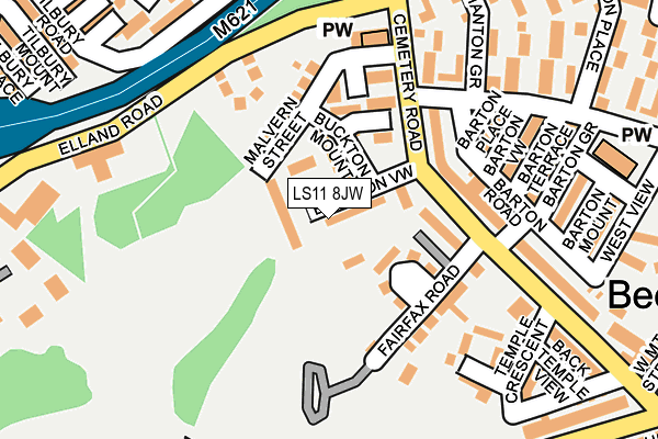 LS11 8JW map - OS OpenMap – Local (Ordnance Survey)
