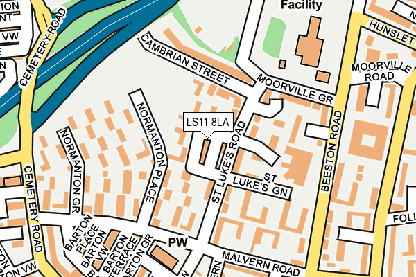 LS11 8LA map - OS OpenMap – Local (Ordnance Survey)