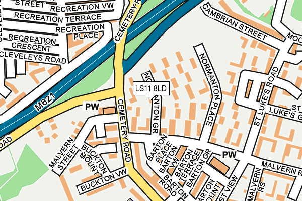 LS11 8LD map - OS OpenMap – Local (Ordnance Survey)