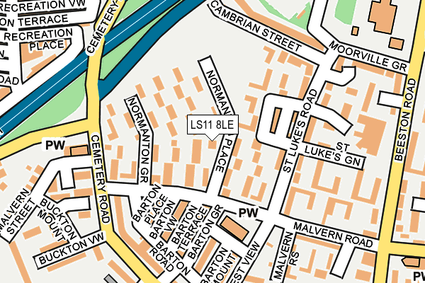 LS11 8LE map - OS OpenMap – Local (Ordnance Survey)