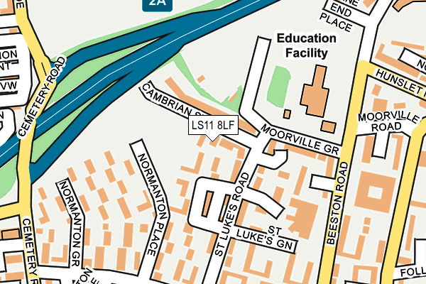 LS11 8LF map - OS OpenMap – Local (Ordnance Survey)