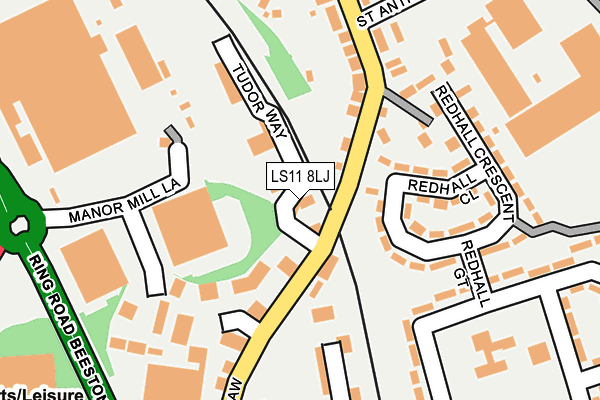 LS11 8LJ map - OS OpenMap – Local (Ordnance Survey)