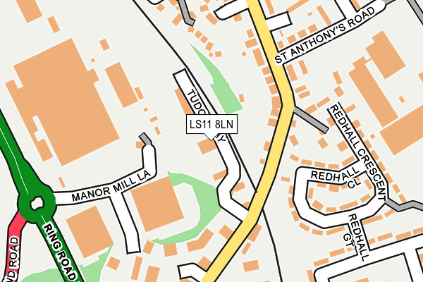 LS11 8LN map - OS OpenMap – Local (Ordnance Survey)