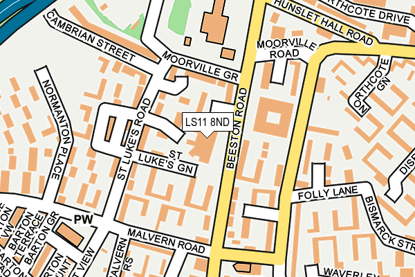 LS11 8ND map - OS OpenMap – Local (Ordnance Survey)