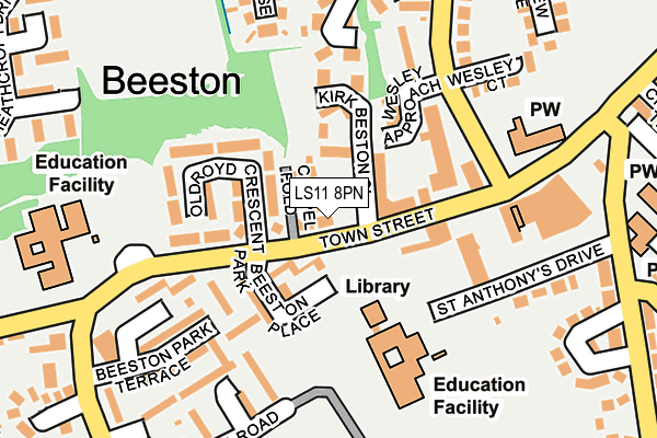 LS11 8PN map - OS OpenMap – Local (Ordnance Survey)