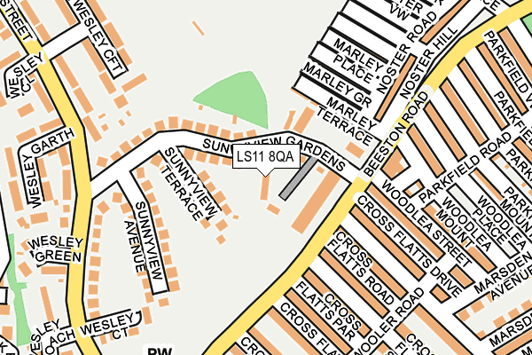 LS11 8QA map - OS OpenMap – Local (Ordnance Survey)