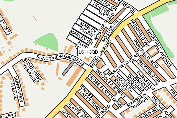 LS11 8QD map - OS OpenMap – Local (Ordnance Survey)
