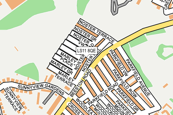 LS11 8QE map - OS OpenMap – Local (Ordnance Survey)