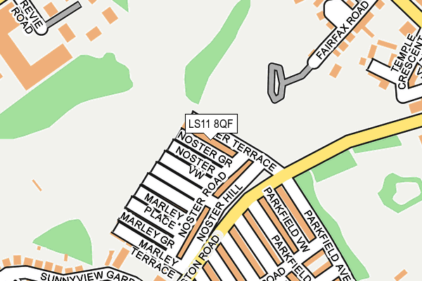 LS11 8QF map - OS OpenMap – Local (Ordnance Survey)