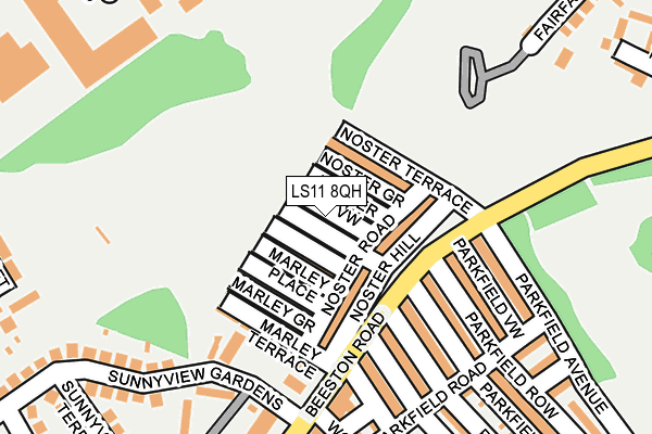 LS11 8QH map - OS OpenMap – Local (Ordnance Survey)