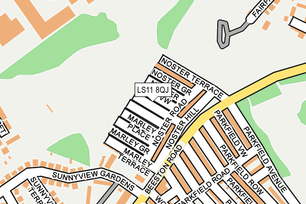 LS11 8QJ map - OS OpenMap – Local (Ordnance Survey)