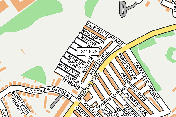 LS11 8QN map - OS OpenMap – Local (Ordnance Survey)