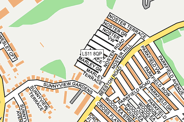 LS11 8QP map - OS OpenMap – Local (Ordnance Survey)