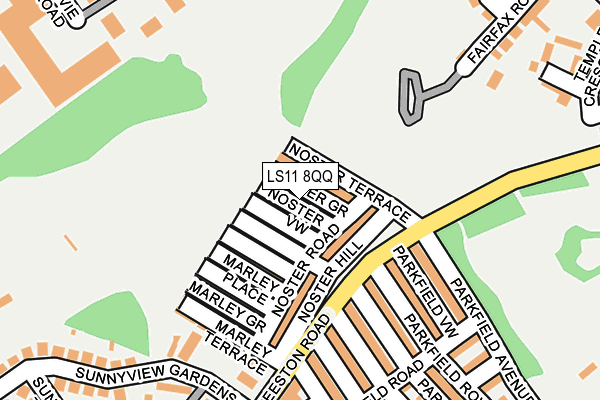 LS11 8QQ map - OS OpenMap – Local (Ordnance Survey)
