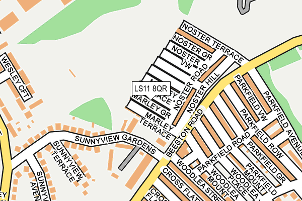 LS11 8QR map - OS OpenMap – Local (Ordnance Survey)