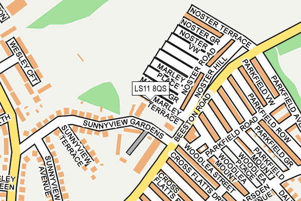 LS11 8QS map - OS OpenMap – Local (Ordnance Survey)