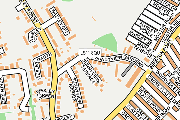 LS11 8QU map - OS OpenMap – Local (Ordnance Survey)