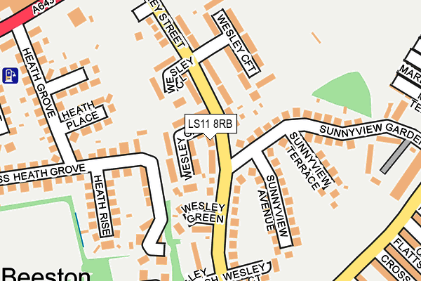 LS11 8RB map - OS OpenMap – Local (Ordnance Survey)