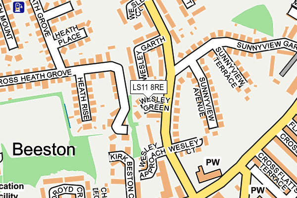LS11 8RE map - OS OpenMap – Local (Ordnance Survey)