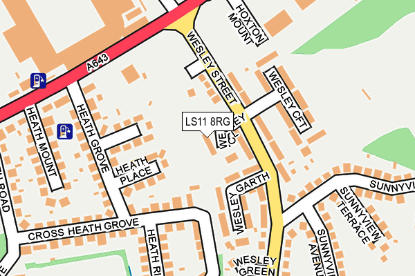 LS11 8RG map - OS OpenMap – Local (Ordnance Survey)