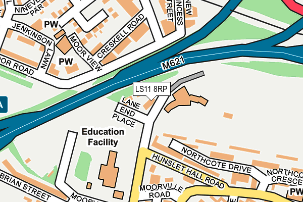 LS11 8RP map - OS OpenMap – Local (Ordnance Survey)