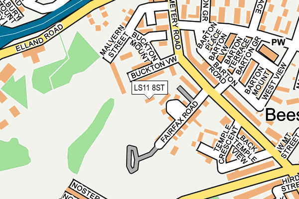 LS11 8ST map - OS OpenMap – Local (Ordnance Survey)