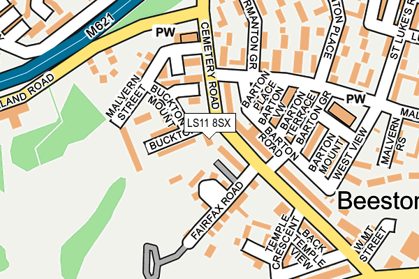 LS11 8SX map - OS OpenMap – Local (Ordnance Survey)