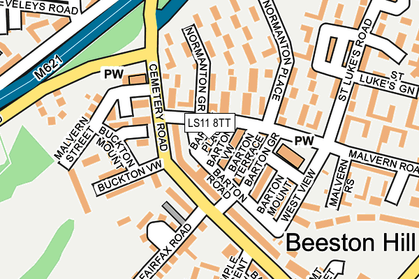 LS11 8TT map - OS OpenMap – Local (Ordnance Survey)