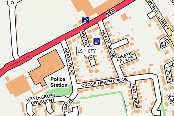LS11 8TY map - OS OpenMap – Local (Ordnance Survey)