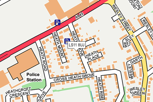 LS11 8UJ map - OS OpenMap – Local (Ordnance Survey)