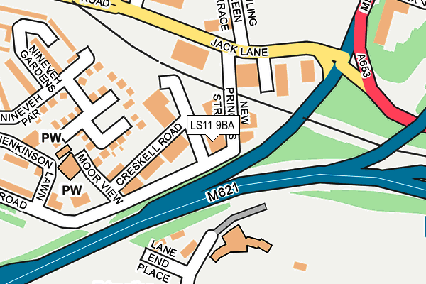 LS11 9BA map - OS OpenMap – Local (Ordnance Survey)