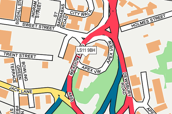 LS11 9BH map - OS OpenMap – Local (Ordnance Survey)