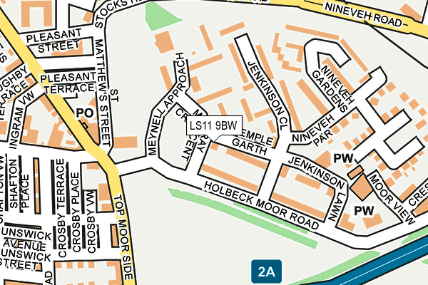 LS11 9BW map - OS OpenMap – Local (Ordnance Survey)