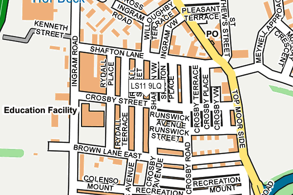 LS11 9LQ map - OS OpenMap – Local (Ordnance Survey)