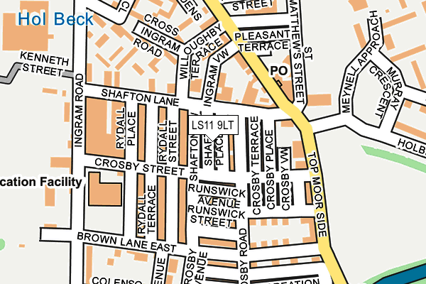 LS11 9LT map - OS OpenMap – Local (Ordnance Survey)