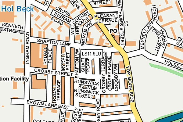 LS11 9LU map - OS OpenMap – Local (Ordnance Survey)