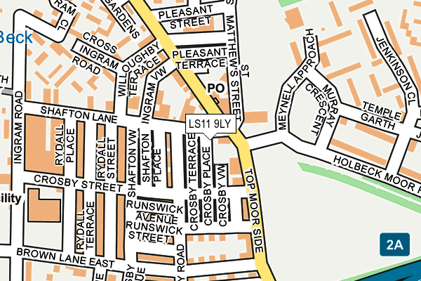 LS11 9LY map - OS OpenMap – Local (Ordnance Survey)