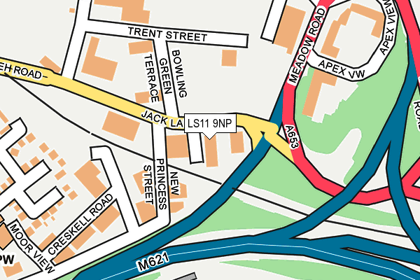 LS11 9NP map - OS OpenMap – Local (Ordnance Survey)