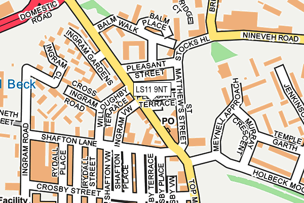 LS11 9NT map - OS OpenMap – Local (Ordnance Survey)