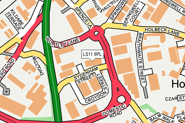 LS11 9PL map - OS OpenMap – Local (Ordnance Survey)