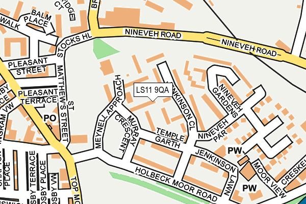 LS11 9QA map - OS OpenMap – Local (Ordnance Survey)