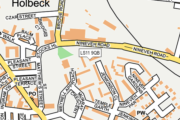 LS11 9QB map - OS OpenMap – Local (Ordnance Survey)